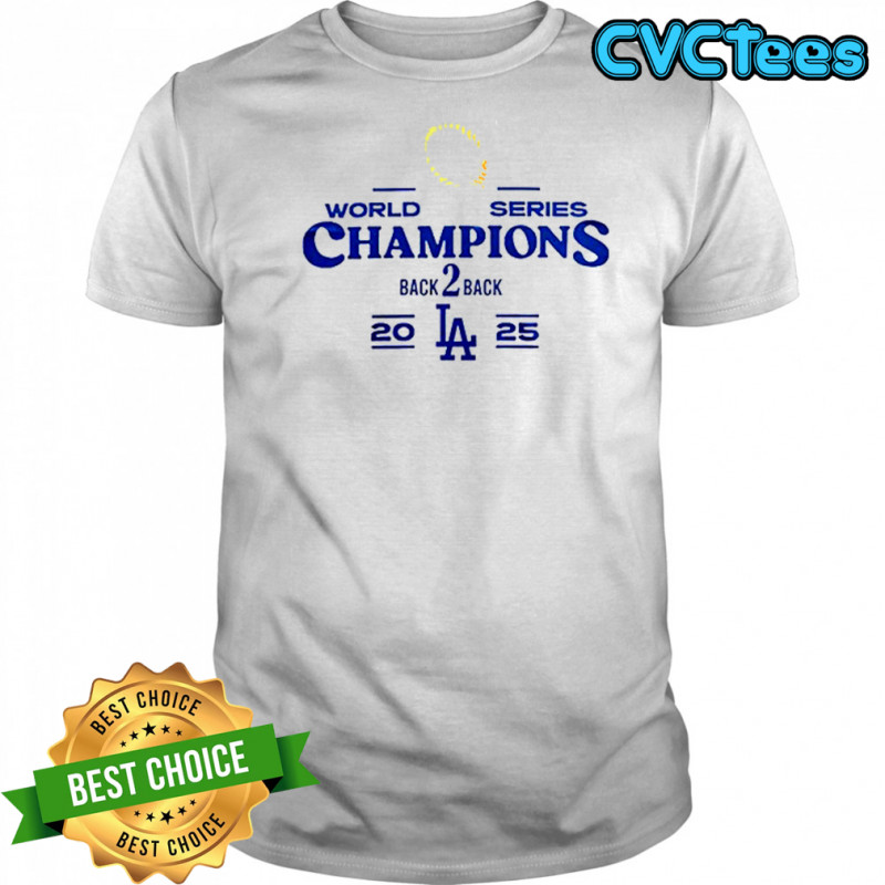LA Dodgers Back 2 Back 2025 World Series Champions White shirt