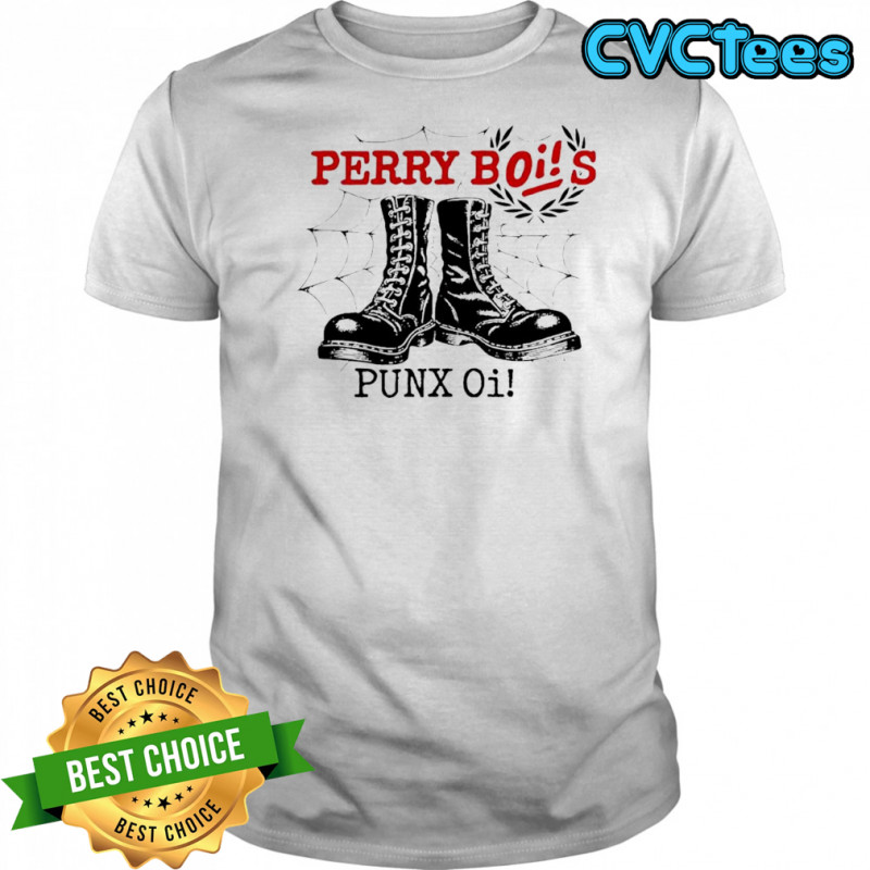 Perrybois Punx Oi band combat boots and a spiderweb graphic shirt