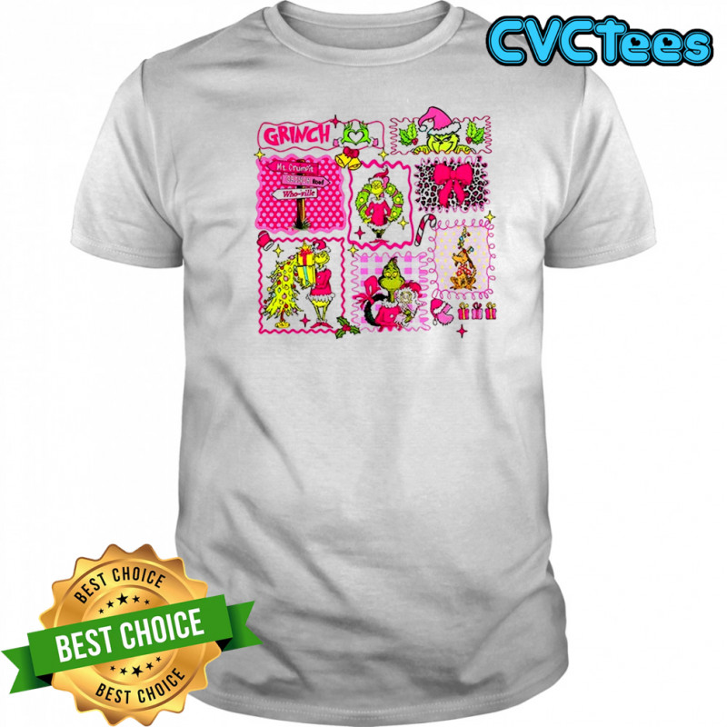 Pink Grichmas Christmas Leopard Green Xmas Grinch And Friends shirt