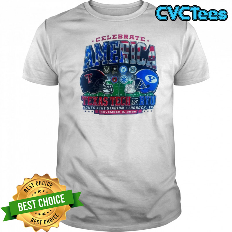 Texas Tech Red Raiders Vs BYU Cougars ESPN Celebrate America Dueling Helmets T-shirt