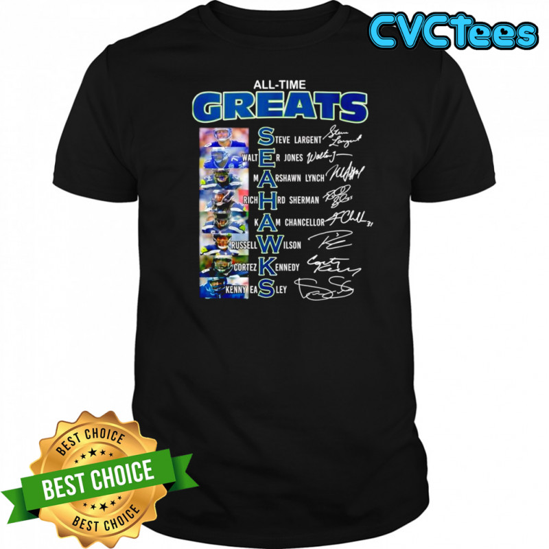 All-time greats of the Seattle Seahawks NFL team Signatures Shirt