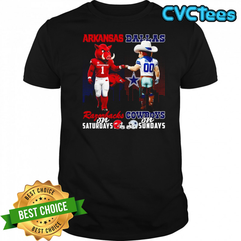Arkansas Razorbacks on Saturdays x Dallas Cowboys on Sundays Mascot shirt