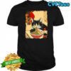 Black cat eats ramen Japanese ukiyo-e retro shirt