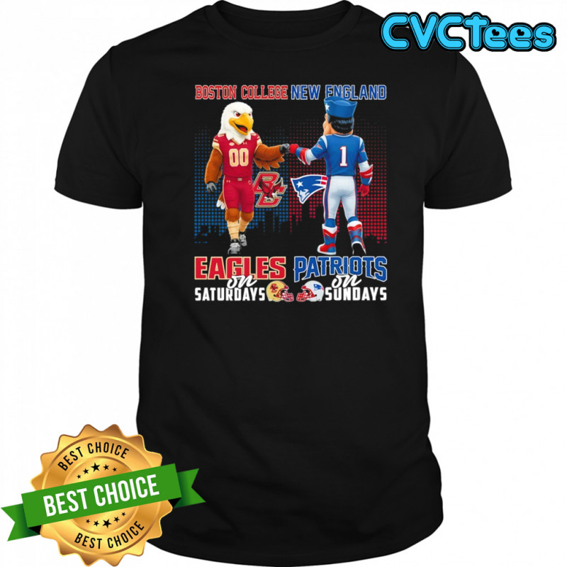 Boston College Eagles on Saturdays x New England Patriots on Sundays Mascot shirt