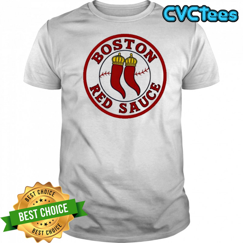 Boston Red Sauce red chili peppers logo shirt