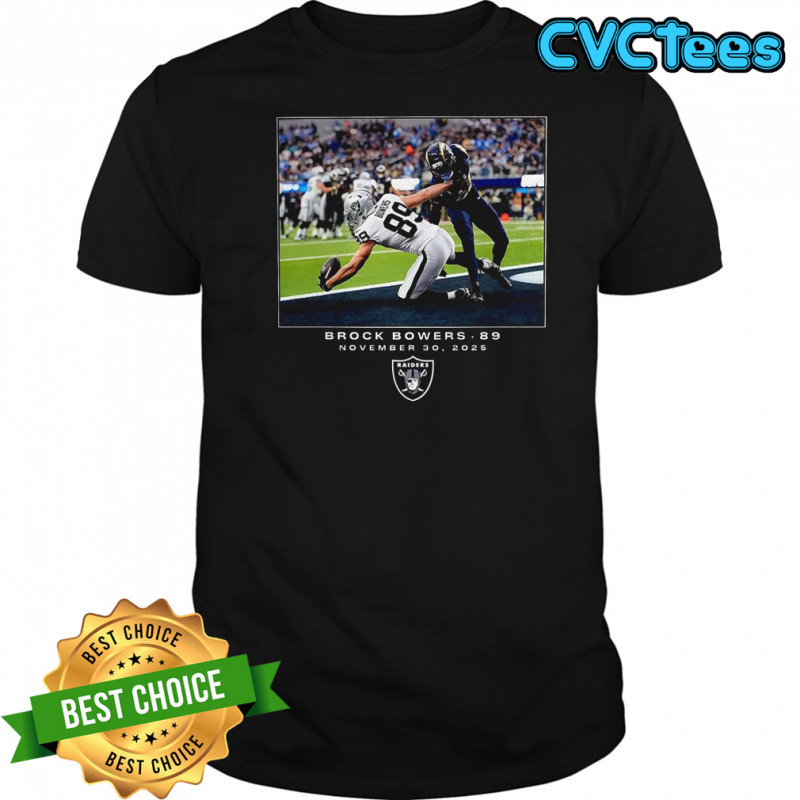 Brock Bowers number 89 Las Vegas Raiders NFL week 13 2025 moment shirt