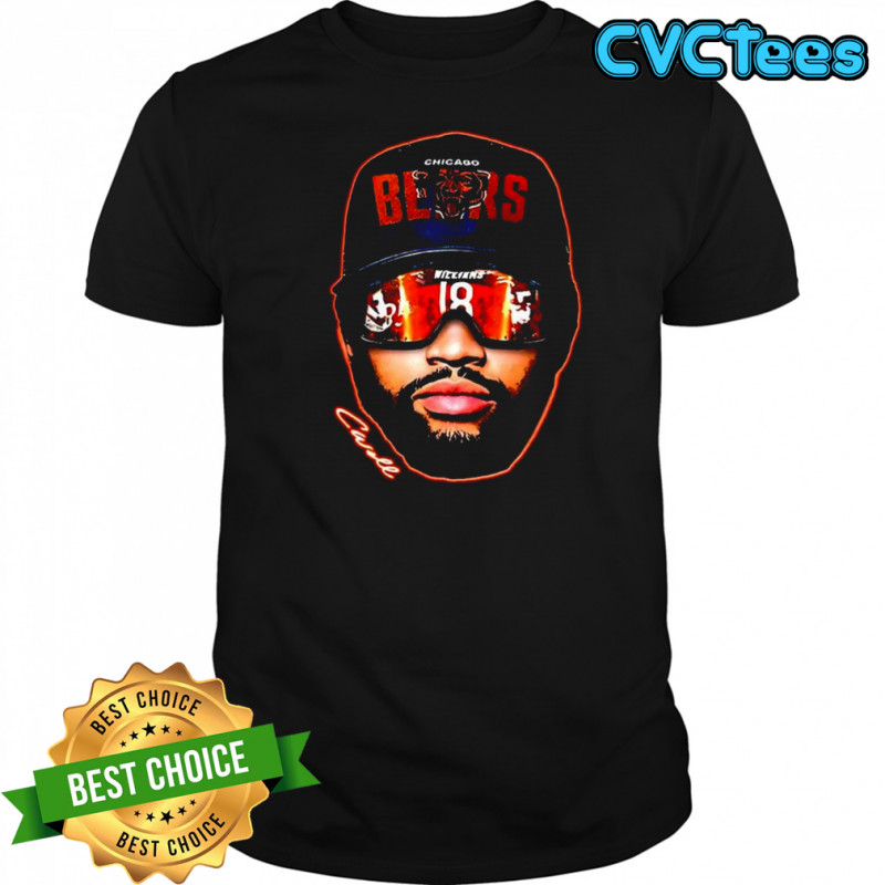 Caleb Williams Chicago Bears NFL big face sunglasses signature shirt