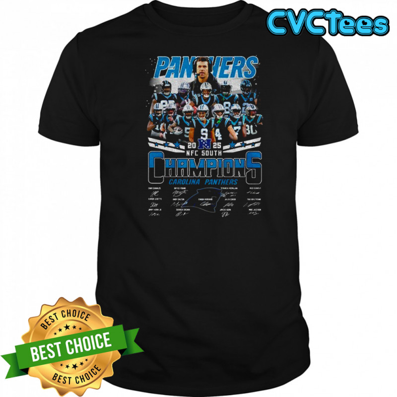 Carolina Panthers NFC South Champions 2025 Football signatures shirt