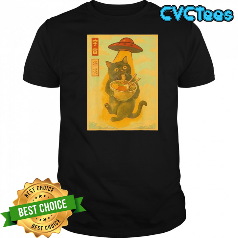 Cat Ramen UFO Japanese Anime shirt