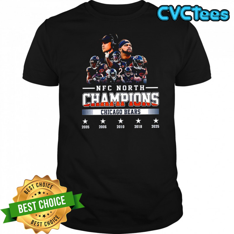 Chicago Bears 2025 NFC North Division Champions player collage shirt