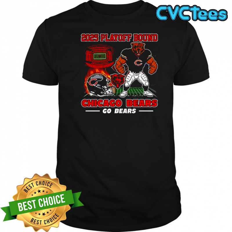 Chicago Bears 2025 Playoff Bound go Bears mascot name roster shirt