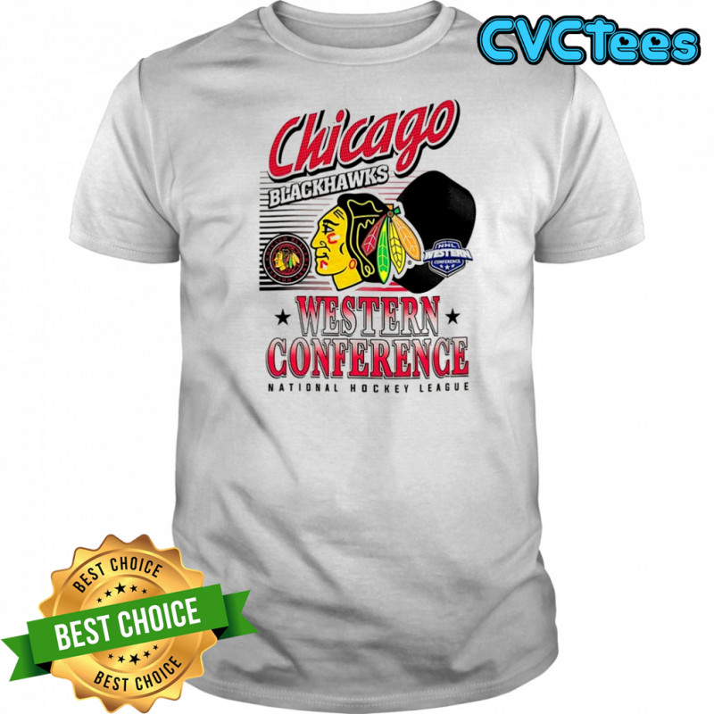Chicago Blackhawks NHL Wastern Conference logo and ball shirt