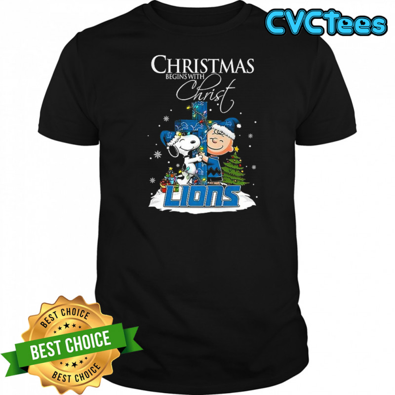 Christmas begins with Christ Detroit Lions shirt