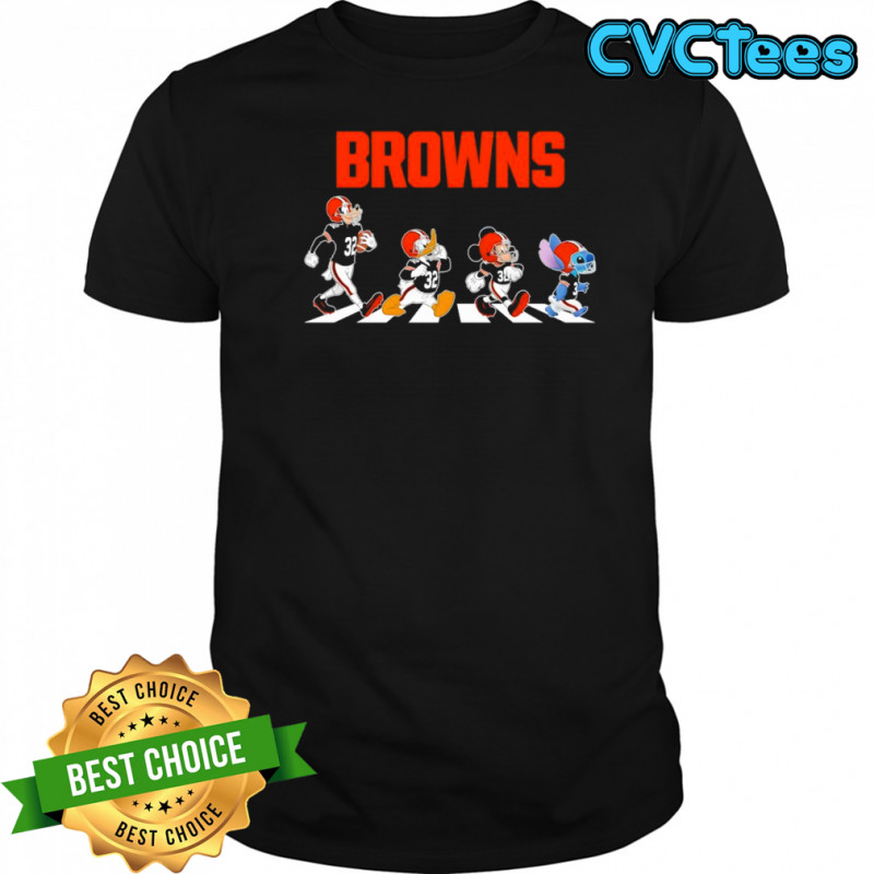 Cleveland Browns x Goofy x Donald Duck x Mickey Mouse x Stitch Abbey Road shirt