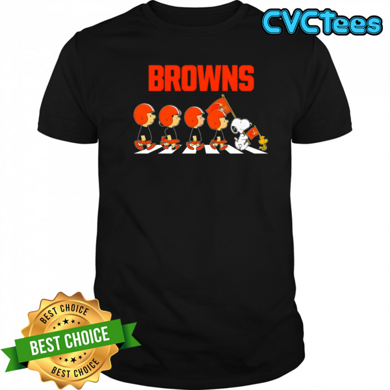 Cleveland Browns x Peanuts Snoopy Abbey Road shirt