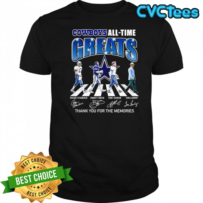 Dallas Cowboys all time greats thank you memories signatures abbey road shirt