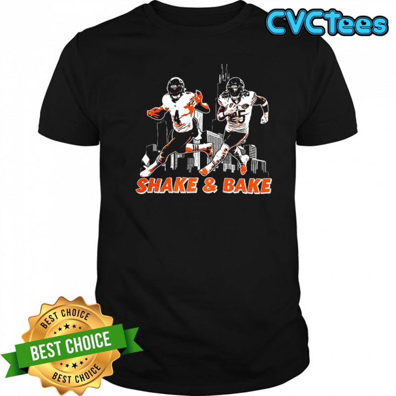 D’Andre Swift and Kyle Monangai Chicago Bears shake and bake skyline shirt