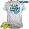 Detroit Football Support Girls Flag Shirt