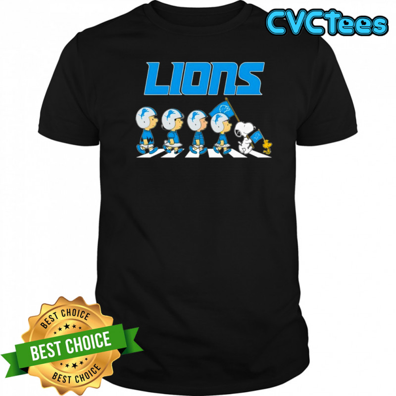 Detroit Lions x Peanuts Snoopy Abbey Road shirt