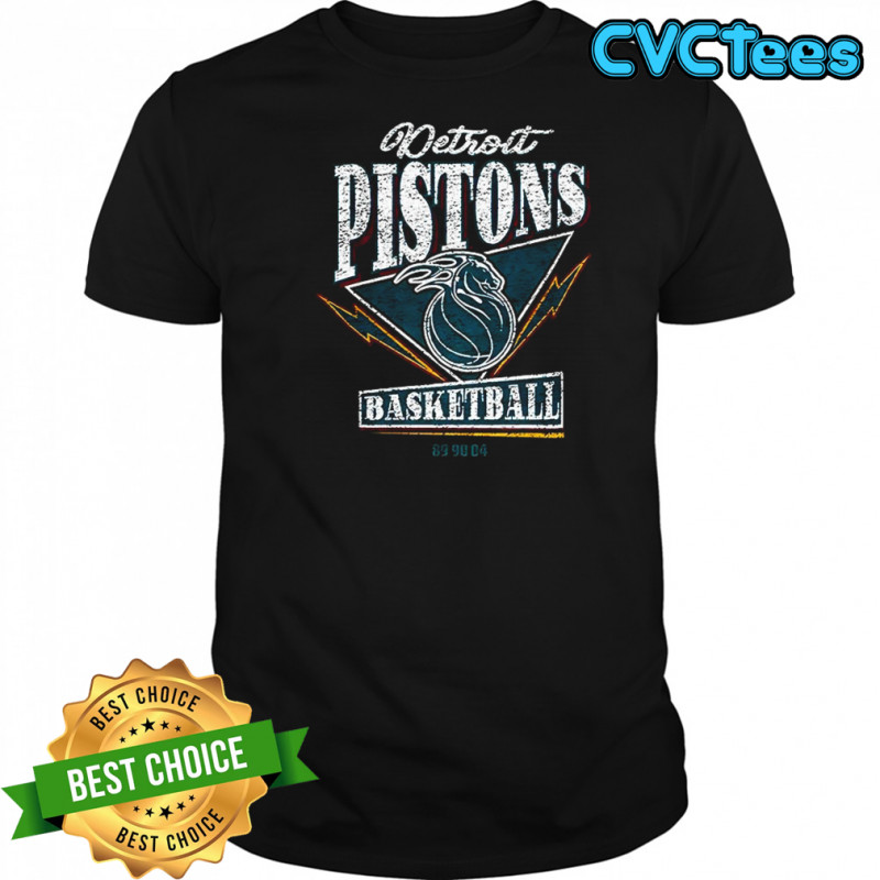 Detroit Pistons basketball 899004 triangle logo vintage lighting graphic shirt