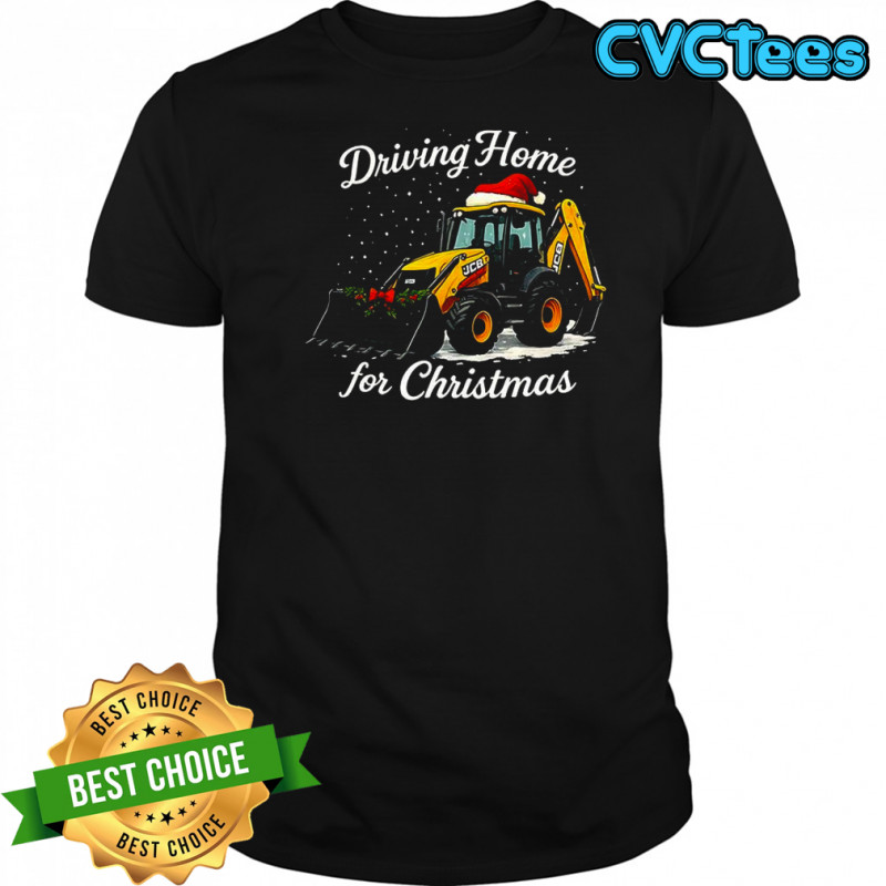 Driving home for Christmas JCB excavator-loader shirt