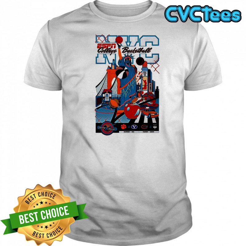 ESPN College Basketball Clemson vs BYU and Florida vs. UConn Jim V classic shirt