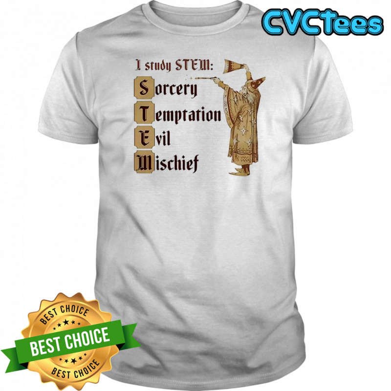 I study STEM Sorcery Temptation Evil Mischief wizard casts spells shirt