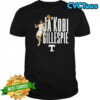 Ja’Kobi Gillespie pose Tennessee Volunteers basketball name and logo shirt
