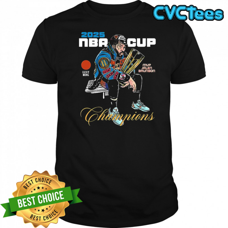 Jalen Brunson New York Knicks 2025 NBA Cup Champions MVP cartoon shirt