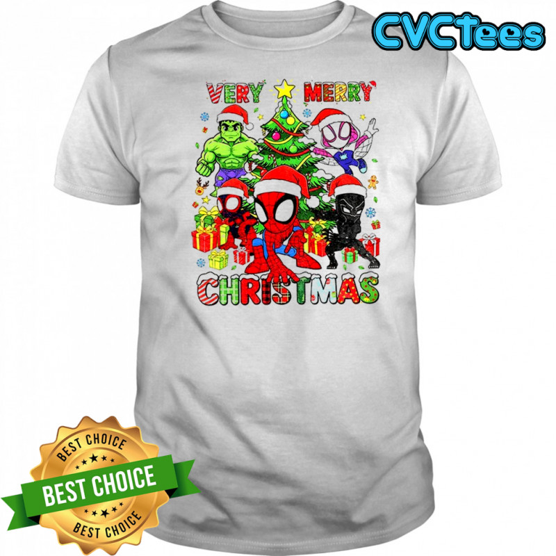 Mavel Very Merry Christmas Spidey And His Amazing Friends The Avengers shirt