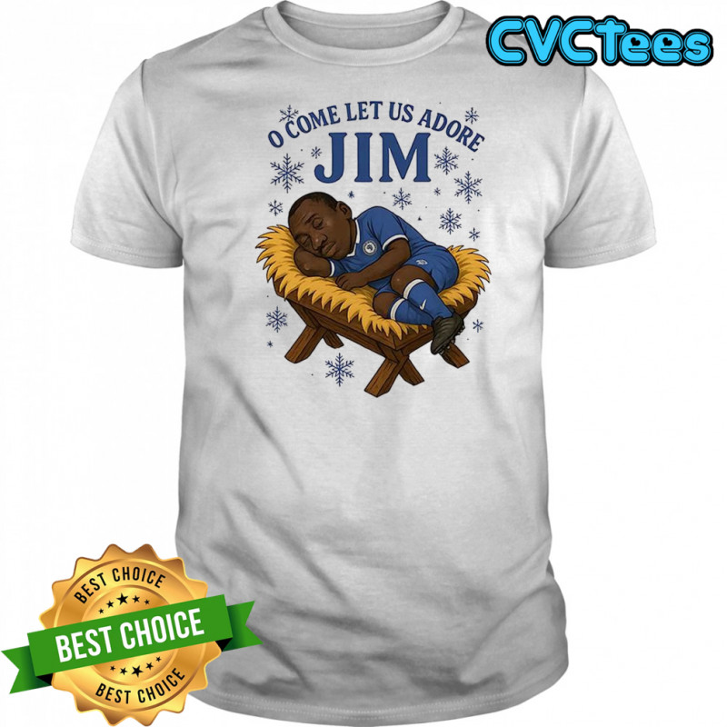 O come let us adore Jim Chelsea FC Christmas caricature shirt