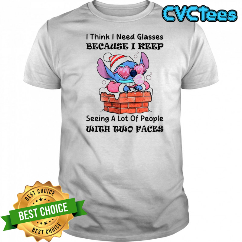 Official Stitch I think I need glasses because I keep seeing a lot of people with two faces Christmas shirt