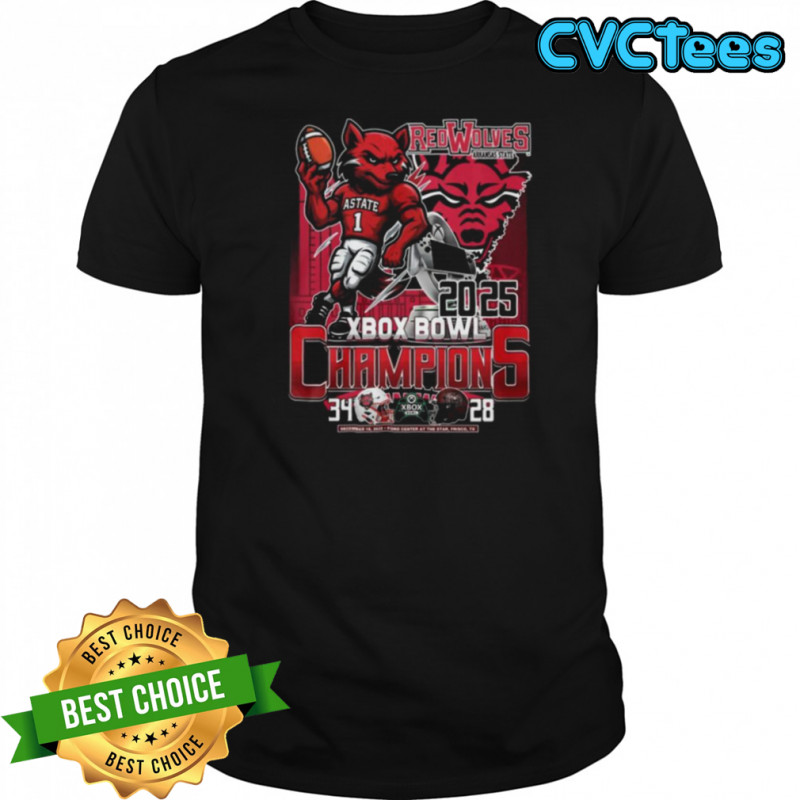 Arkansas State Red Wolves 2025 Xbox Bowl Champions T Shirt