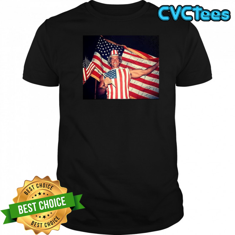Arnold Schwarzenegger US Citizenship 1983 American flag retro shirt