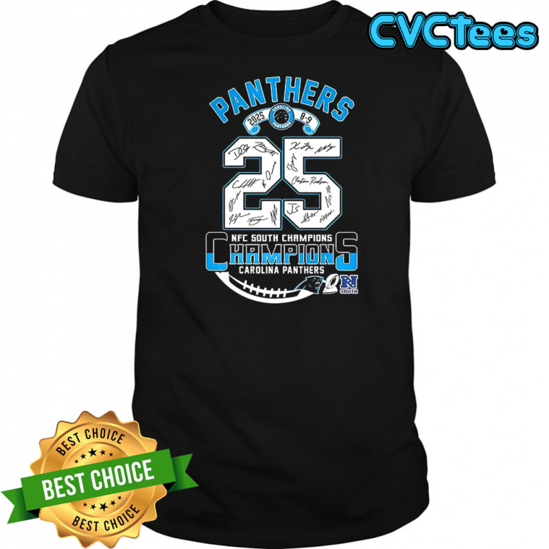 Carolina Panthers NFC South Champions Super Bowl LIX signature shirt