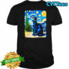 Cat Lover Starry Night Van Gogh Meme graphic shirt