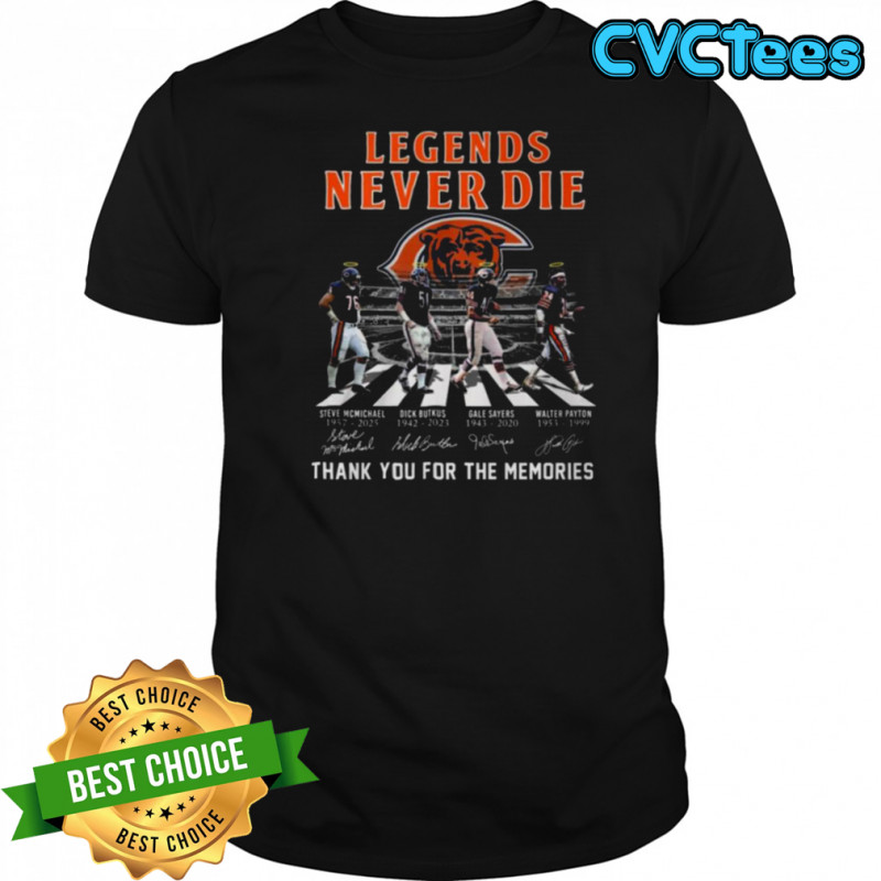 Chicago Bears Legends Never Die Tribute T Shirt