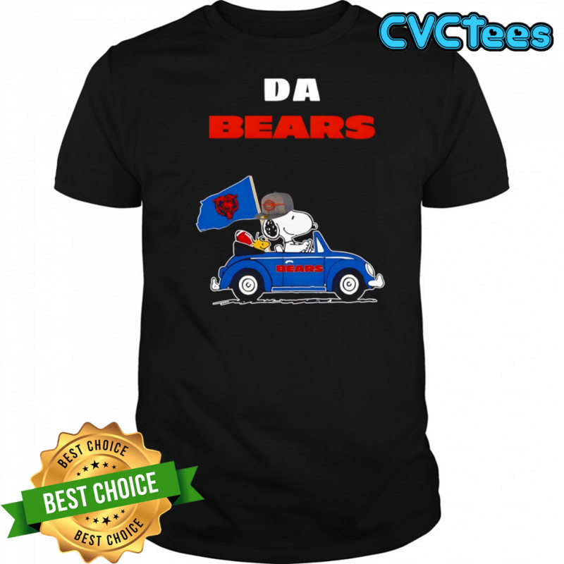 Chicago Bears x Snoopy and Woodstock driving car Da Bears shirt