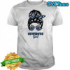 Dallas Cowboys Girl Messy Bun Glasses shirt