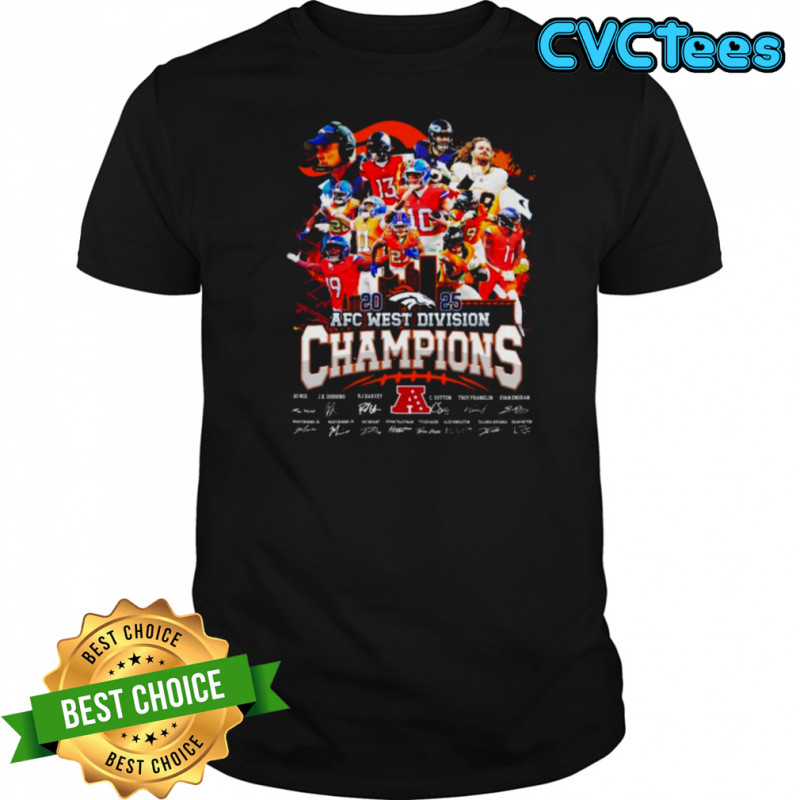 Denver Broncos 2025 AFC West Division Champions Commemorative T Shirt