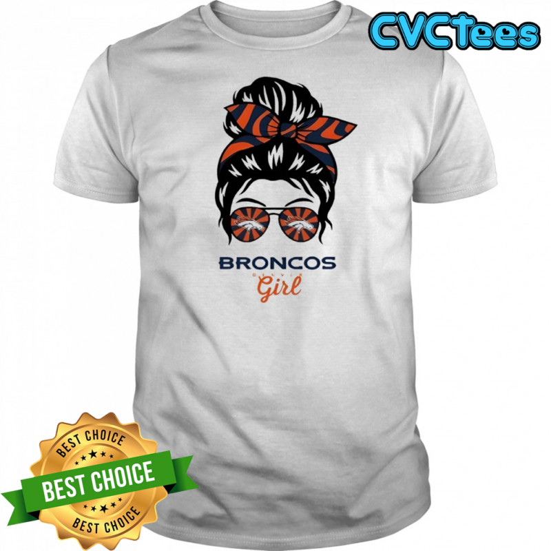 Denver Broncos Girl Messy Bun Glasses shirt