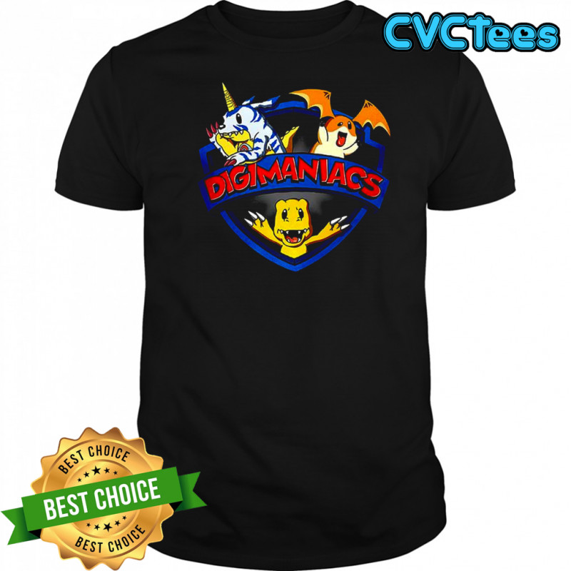 Digimaniacs cartoon characters logo shirt