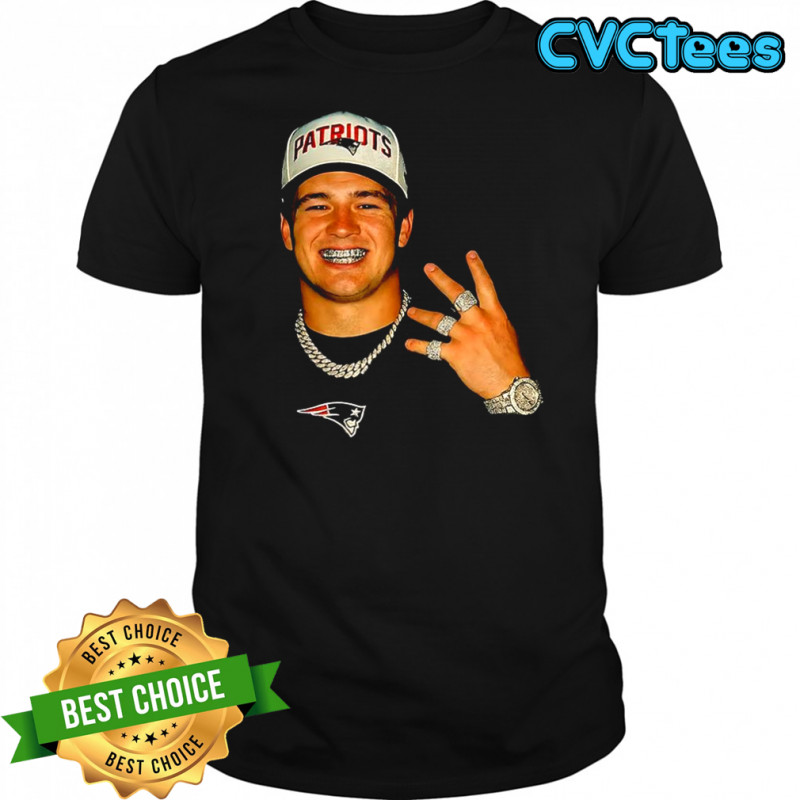 Drake Maye New England Patriots NFL diamond jewelry shirt