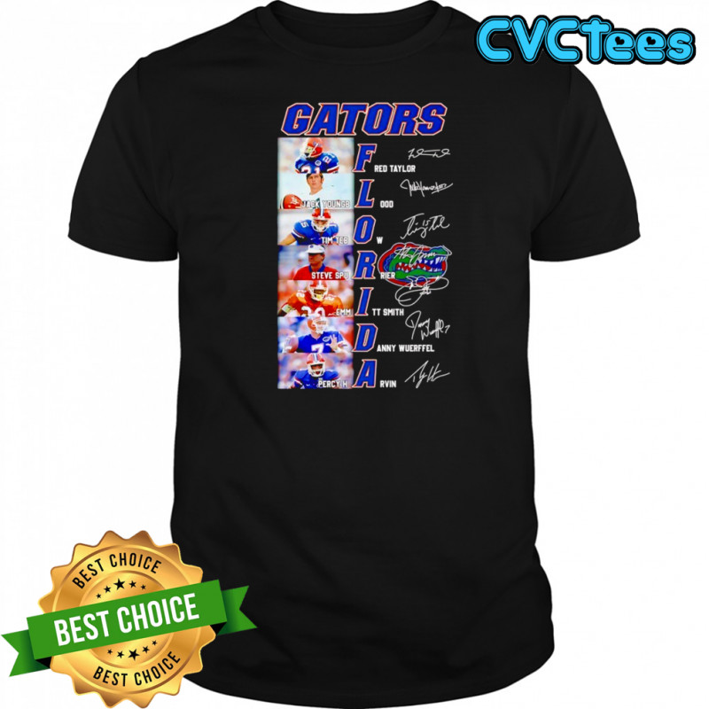 Florida Gators Fred Taylor Youngblood Tebow Spurrier Smith Wuerffel Harvin signatures shirt