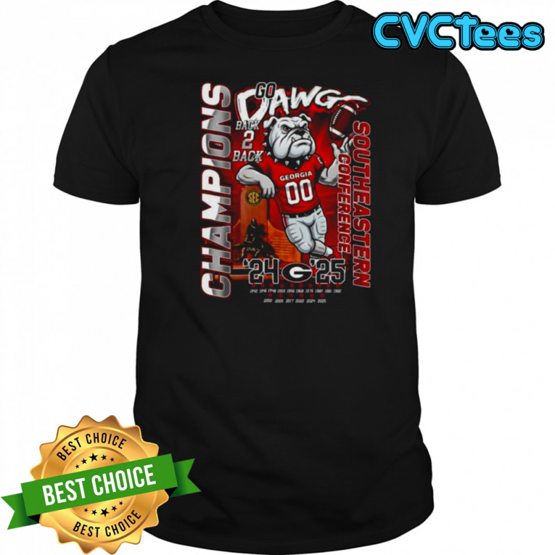 Georgia Bulldogs Back 2 Back 2024 2025 SEC Champions T Shirt