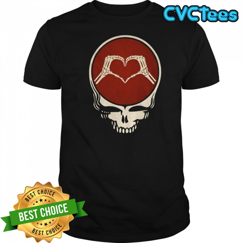 Grateful Dead skull heart hand Valentines Jerry Garcia Bob Weir shirt