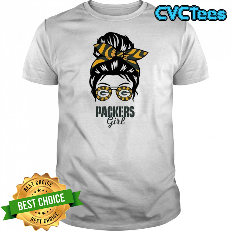 Green Bay Packers Girl Messy Bun Glasses shirt