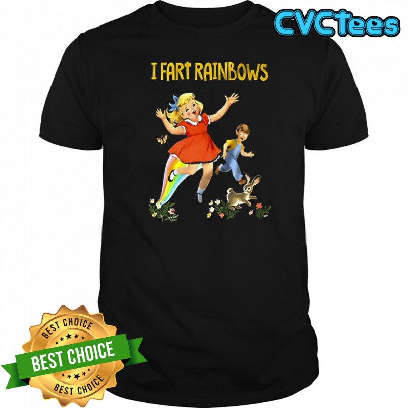 I fart rainbows children cartoon vintage shirt