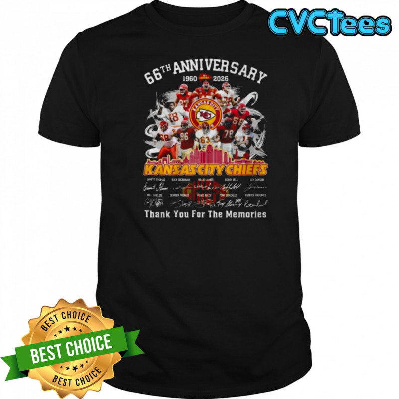 Kansas City Chiefs 66th Anniversary 1960 2026 Thank You for the Memories Signatures T shirt