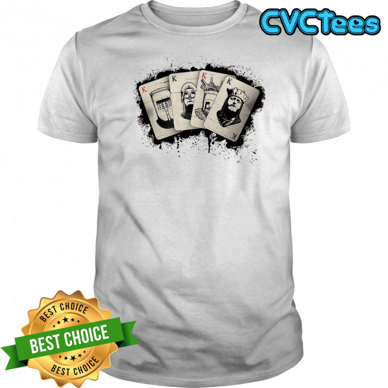 Knights Poker King cards paint splatter shirt